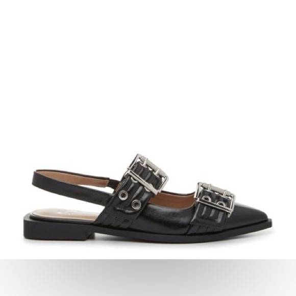 Mix No. 6 Sybel Flat black faux patent leather  silver hardware 9.5 nwot - Picture 7 of 16